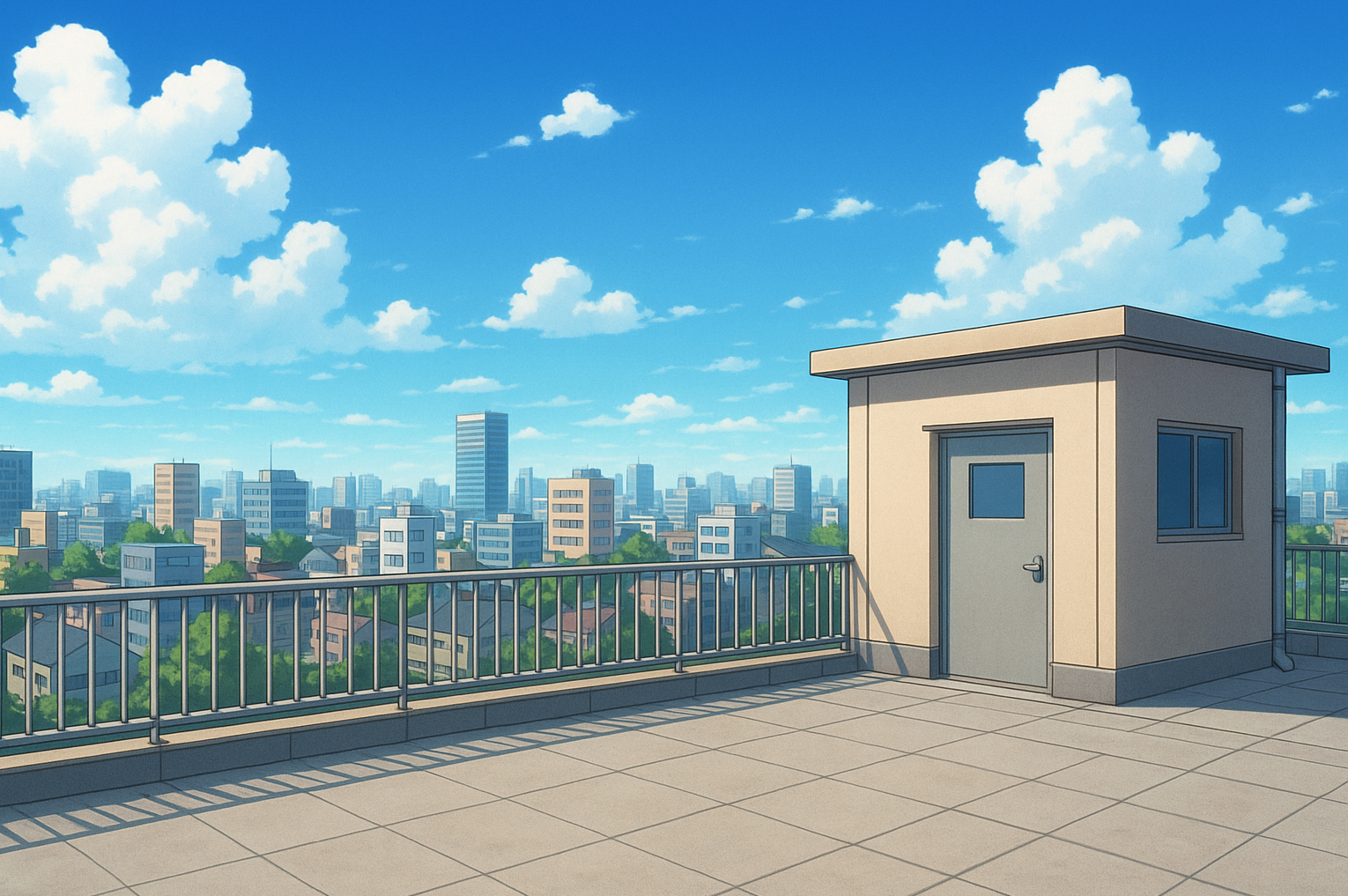 学校の屋上の内装背景
