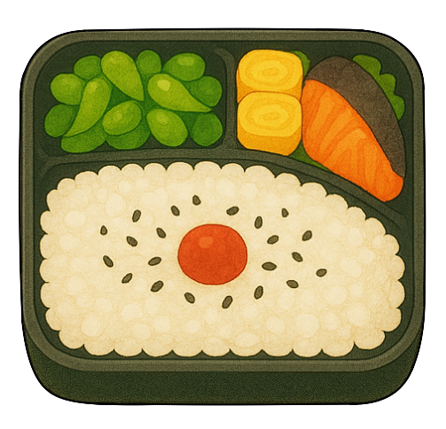 お弁当ランチ背景フリー素材|食べ物イラスト素材・無料・商用利用OK・高解像度