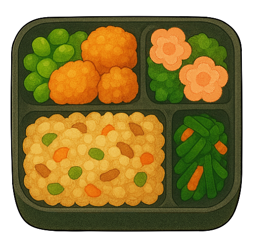 弁当のフリー小物素材|和食・食べ物イラスト・無料・商用利用OK・高解像度