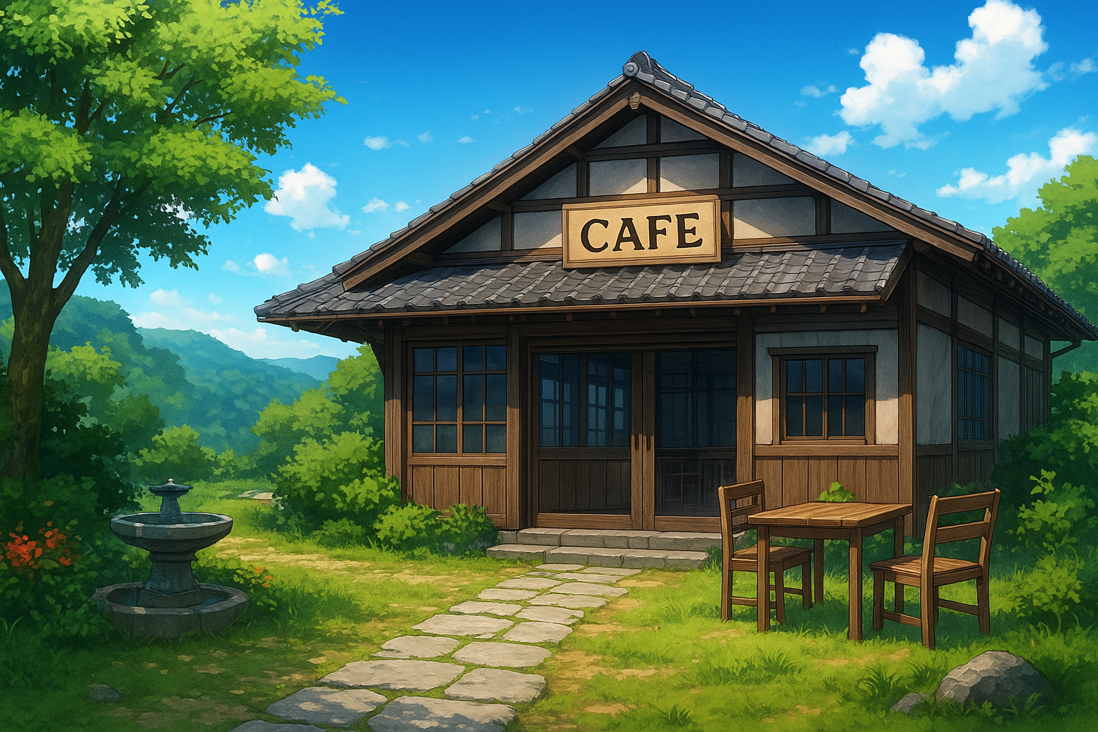 カフェの外観 フリー背景素材|おしゃれな飲食店